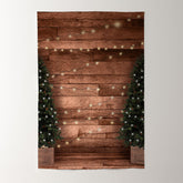 Aperturee - Grüner Baum mit hellem Streifenholz Weihnachtshintergrund